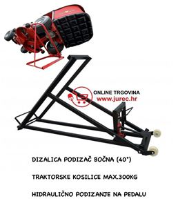 Slika od DIZALICA PODIZAČ BOČNA (40°) TRAKTORSKE KOSILICE MAX.300KG HIDRAULIČNO PODIZANJE NA PEDALU