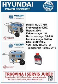 Slika od Agregat za struju Hyundai HDG 7750 5,4 kW